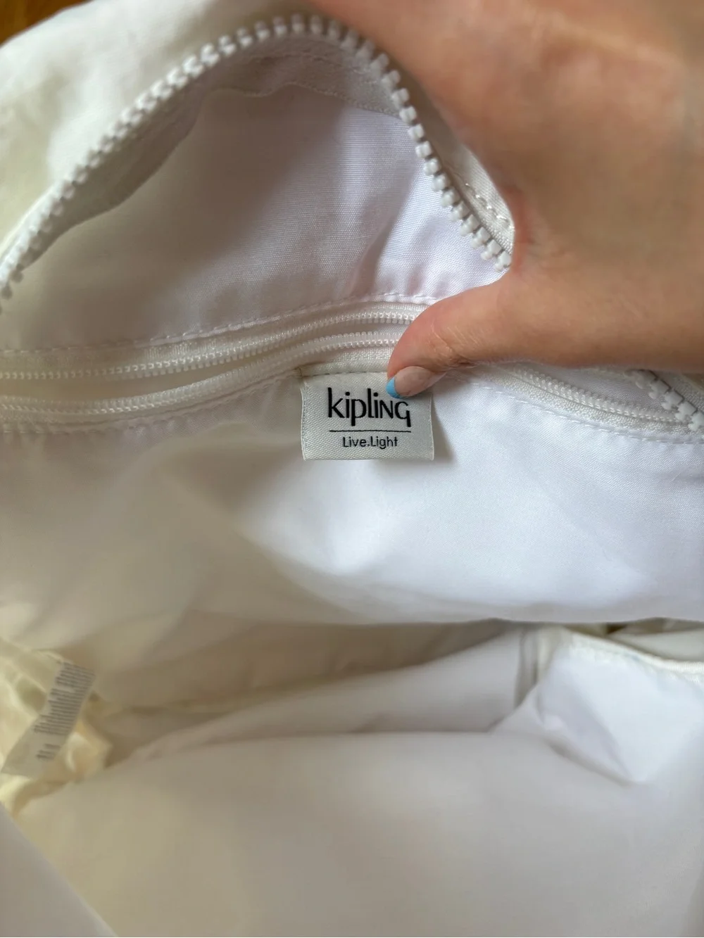 Kipling Small Cream Nylon Backpack with Front Pocket